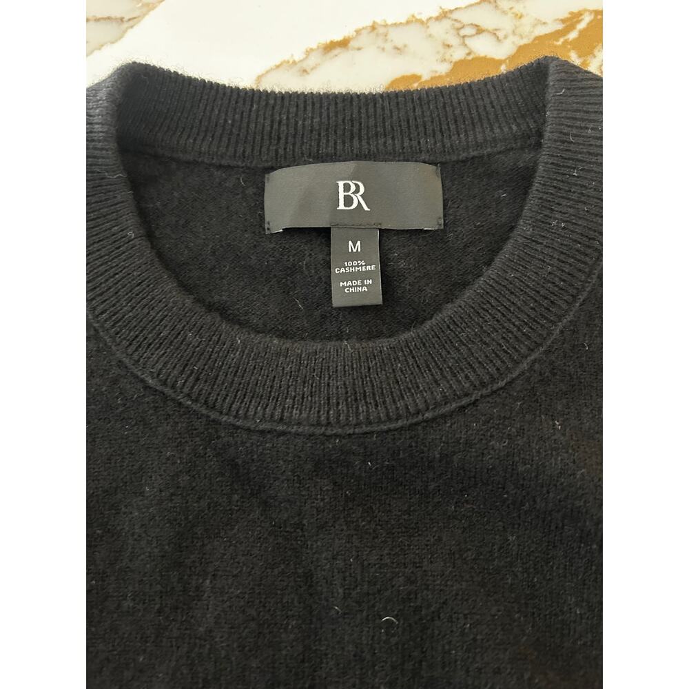 Banana Republic Cashmere Sweater Black Classic Crewneck Soft Luxury SZM - Picture 8 of 9